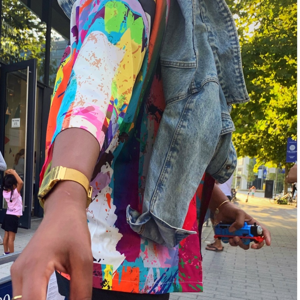 Colorful silk pullover